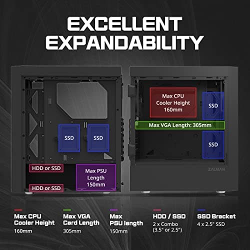 Zalman T7 ATX Compact Mid-Tower PC Case w/ Tempered Glass Side Panel image