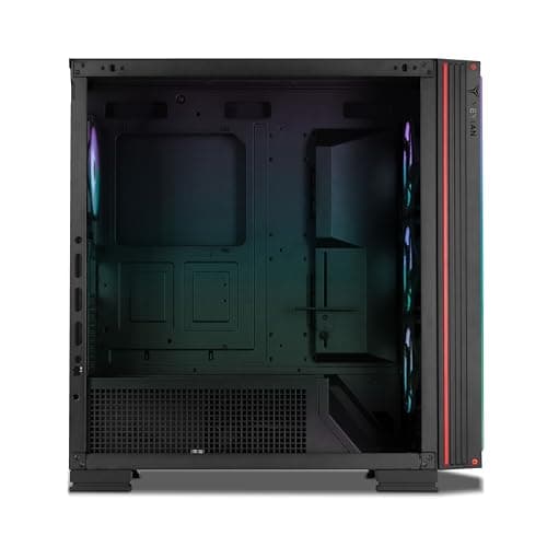 YEYIAN Mirage X ATX Full Tower Black with Tempered Glass Side Panel, USB 3.2 Gen 2x2 Type-C USB 3.2 Gen 1 Type-A, Dimensions 517 x 235 x 497 image