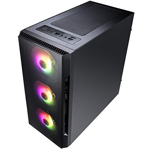CiT Flash Micro ATX Mid Tower Black with Tempered Glass Side Panel and USB 3.2 Gen 1 Type-A, USB 2.0 Type-A image