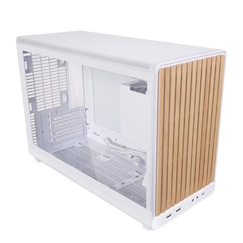  Lian Li A3-mATX Micro ATX Mini Tower White / Brown Wood with Tempered Glass Side Panel image