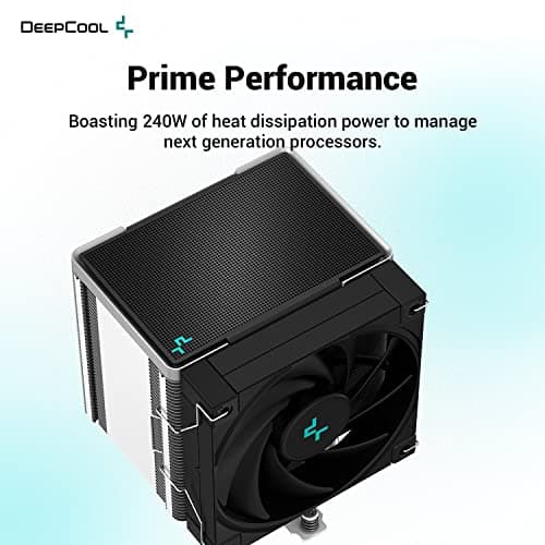 DeepCool AK400 ZERO DARK Performance CPU Cooler, 4 Copper Heat Pipes, 120mm Fluid Dynamic Bearing PWM Fan, 220W TDP image