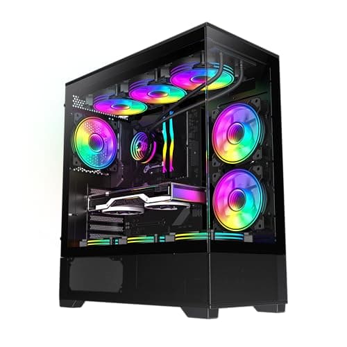 GameMax Vista AB ATX Mid Tower Black Tempered Glass Side Panel image