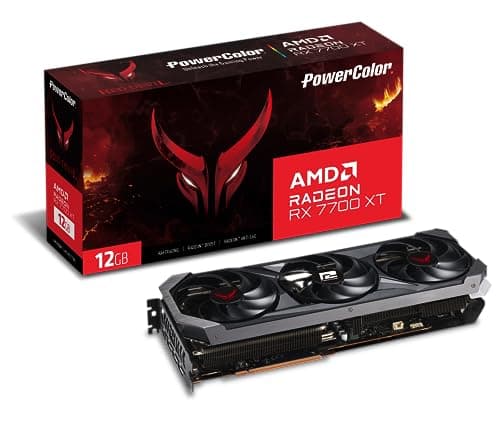 PowerColor Fighter Radeon RX 7700 XT 12GB GDDR6 PCI Express 4.0 x16 ATX Video Card RX7700XT 12G-F/OC image
