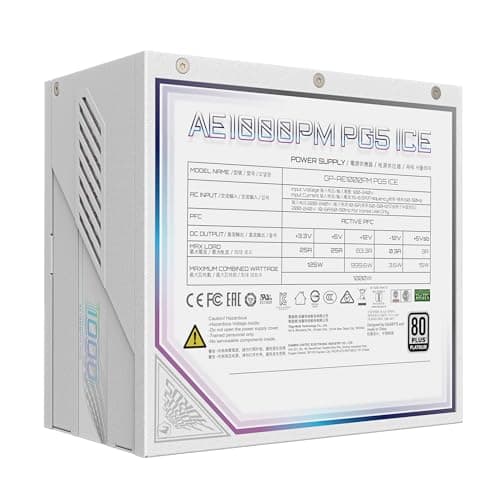Gigabyte AORUS ELITE P1000 ICE White 1000W Fully Modular 80+ Platinum image