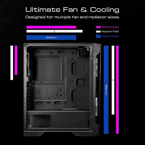 GAMDIAS APOLLO E2 ELITE ATX Mid Tower Black Tempered Glass Side Panel image