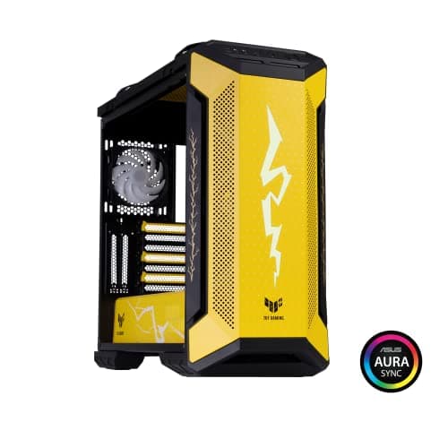 Asus TUF Gaming GT501 Demon Slayer Edition ATX Mid Tower Yellow / Black Tempered Glass Side Panel, USB 3.2 Gen 1 Type-A image