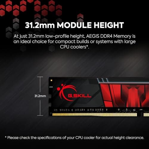 G.Skill Aegis Red / Black DDR4-3200 CL16 32GB (2x16GB) image