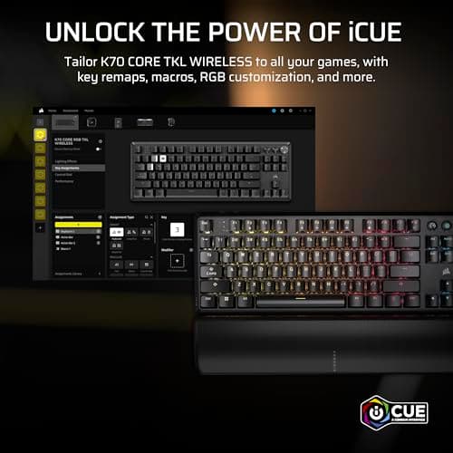 Corsair K70 CORE TKL RGB Bluetooth/Wireless/Wired Gaming Keyboard image