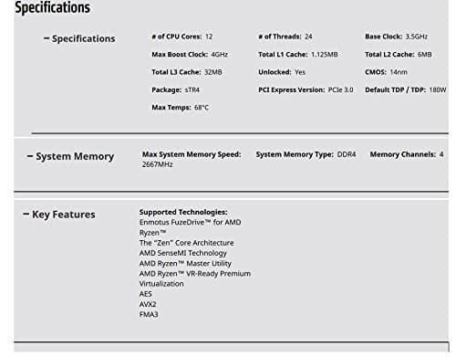 AMD Threadripper Threadripper 1920X 3.5 GHz 12-Core sTR4 image