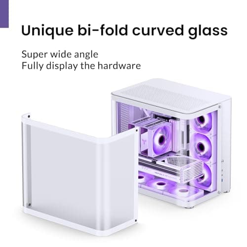 Jonsbo TK-2 2.0 ATX Mid Tower White with Tempered Glass Side Panel and USB 3.2 Gen 2 Type-C, USB 3.2 Gen 1 Type-A image