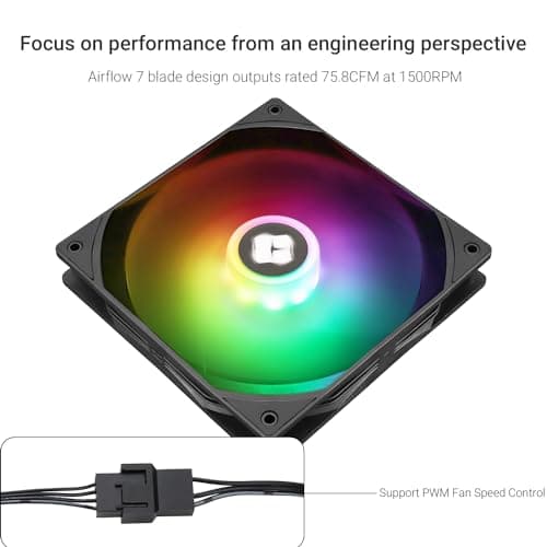 Thermalright TL-C14C-S 140mm Black PWM Addressable RGB 75.8 CFM 1-Pack image