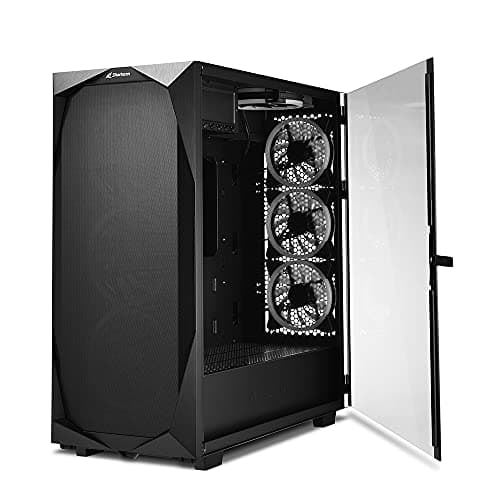 SHARKOON REV300 ATX Full Tower Black with Tempered Glass Side Panel and Front Panel USB: USB 3.2 Gen 2 Type-C, USB 3.2 Gen 1 Type-A, USB 2.0 Type-A image