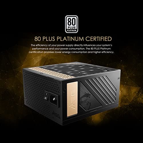 MSI MEG Ai1000P PCIE5 Black / Copper ATX 1000W Fully Modular 80+ Platinum Certified image