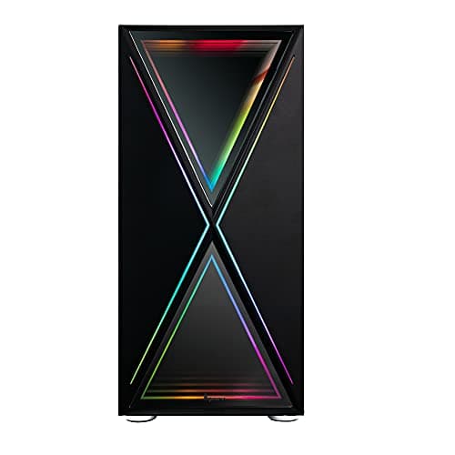 BGears b-BlackWidow-RGB ATX Mid Tower Black with Tinted Tempered Glass Side Panel and Front Panel USB 3.2 Gen 1 Type-A, USB 2.0 Type-A image