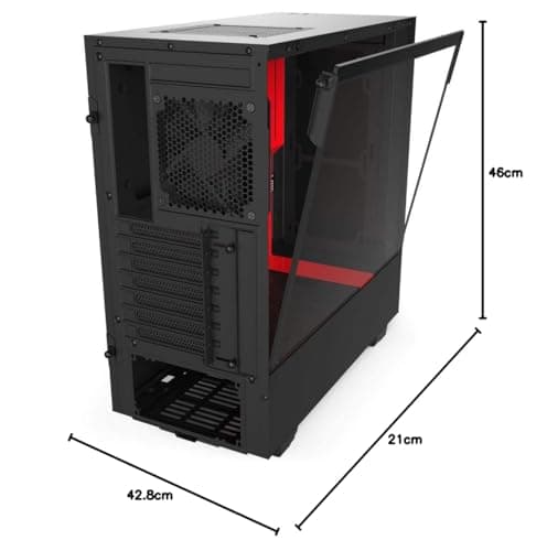 NZXT H510 ATX Mid Tower Black/Red Tempered Glass Side Panel image