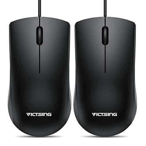 VicTsing Computer Mouse 2 Pack, 2019 Upgraded USB Mouse Optical Wired Mouse with 25% Higher Effeciency for Office Work, Compatible with Computer Laptop, PC, Desktop, Windows 7/8/10/XP, Vista and Mac main image