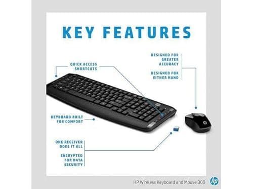 HP Wireless Classic Desktop Wireless Standard Keyboard With Laser Mouse image