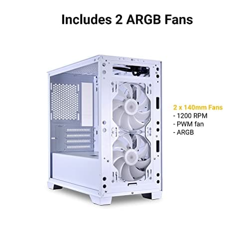 Lian Li LANCOOL 205M Micro ATX Mini Tower White Tempered Glass MESH image