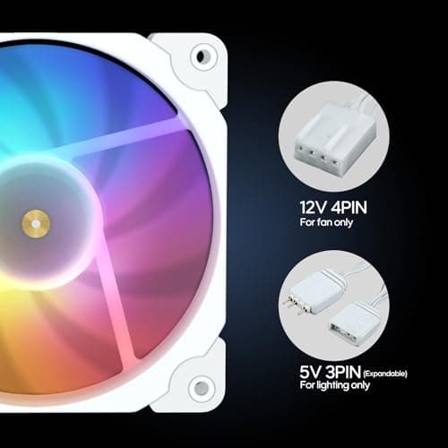 Vetroo SA-120 120mm White Addressable RGB PWM 58.18 CFM 1-Pack image