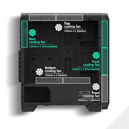 Zalman S2 ATX Mid Tower Black with Tempered Glass Side Panel and USB 3.2 Gen 1 Type-A, USB 2.0 Type-A image