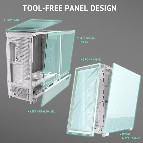 Antec FLUX PRO ATX Full Tower White / Brown Tempered Glass Side Panel, USB 3.2 Gen 2 Type-C, USB 3.2 Gen 1 Type-A image