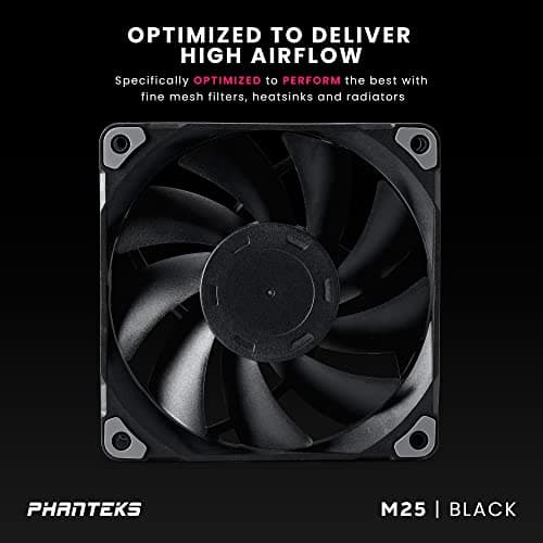 Phanteks M25-120 120mm Black PWM 84.26 CFM 3-Pack image