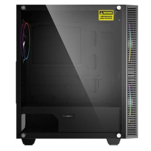 Gamemax Black Hole Black USB3.0 Tempered Glass ATX Mid Tower Gaming Computer Case w/2 x 200mm ARGB Ring Fan x Front and 1 x 120mm ARGB Ring Fan x Rear (Pre-Installed) image