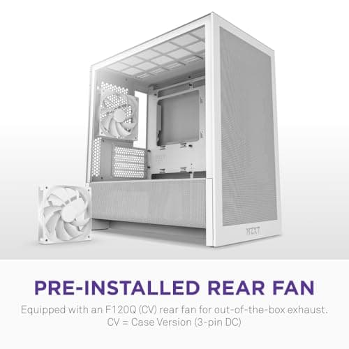 NZXT H3 Flow Micro ATX Mid Tower White Tempered Glass Side Panel and USB 3.2 Gen 2x2 Type-C USB 3.2 Gen 1 Type-A image