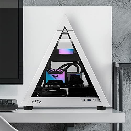 Azza Pyramid Mini 806 Mini-ITX Tower Silver / Black with Tempered Glass Side Panel and USB 3.2 Gen 1 Type-A image
