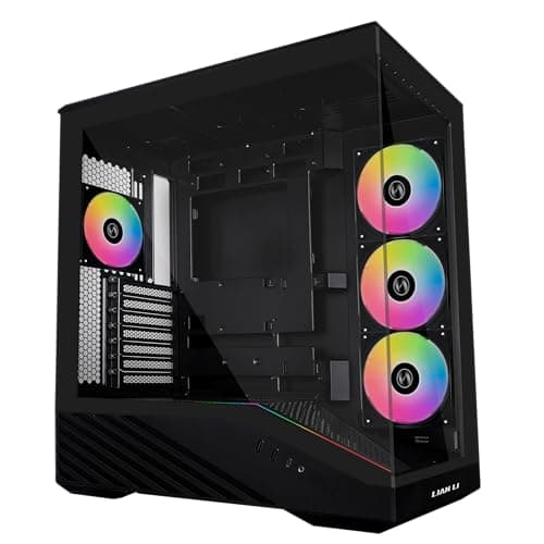 Lian Li Vector V100 ATX Mid Tower Black with 4x ARGB Fans Tempered Glass Side Panel image