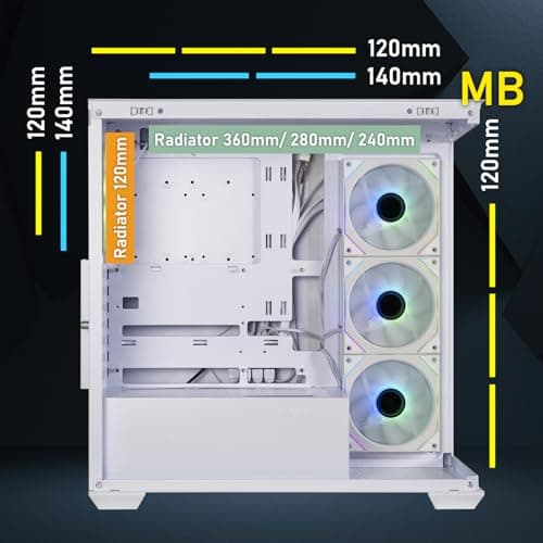 BitFenix CETO300 ATX Mid Tower White with Tempered Glass Side Panel and USB 3.2 Gen 2 Type-C USB 3.2 Gen 1 Type-A image