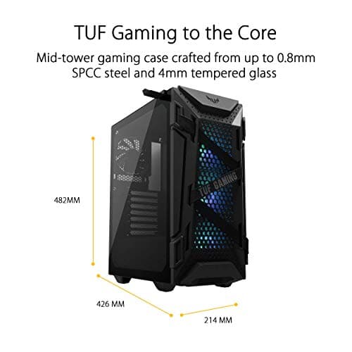Asus TUF Gaming GT301 ATX Mid Tower Black with Tempered Glass Side Panel and USB 3.2 Gen 1 Type-A Front Panel image