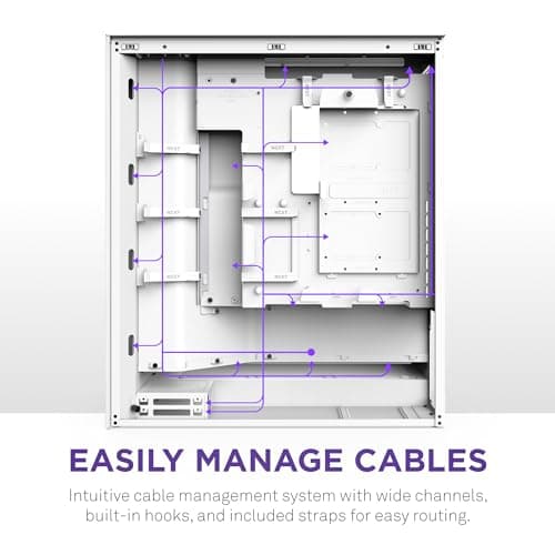 NZXT H7 Flow RGB (2024) ATX Mid Tower White Tempered Glass, USB 3.2 Gen 2x2 Type-C USB 3.2 Gen 1 Type-A image