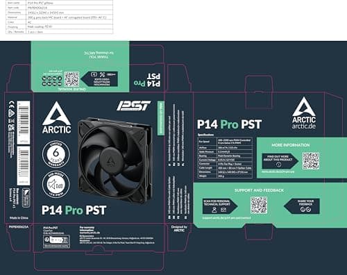 ARCTIC P14 Pro 140mm Black PWM PST 110 CFM image