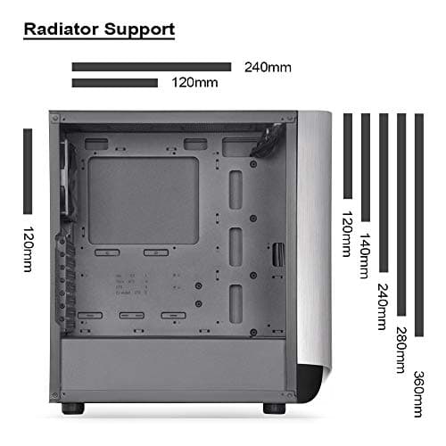 Silverstone SETA A1 ATX Mid Tower Silver / Black with Tempered Glass Side Panel, USB 3.2 Gen 2 Type-C, USB 3.2 Gen 1 Type-A image
