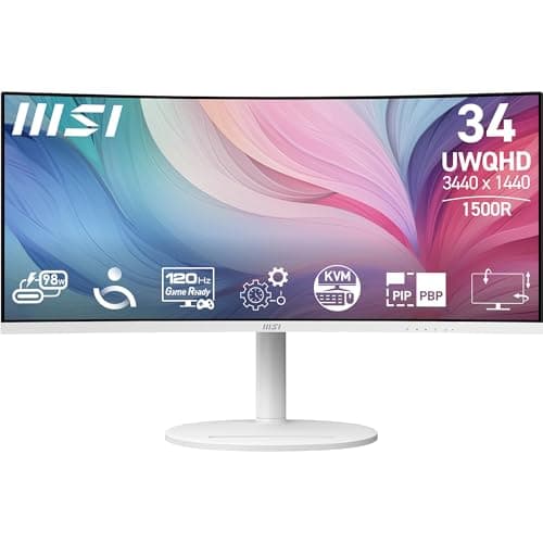 MSI Modern MD342CQPW 34" 3440x1440 120Hz VA Curved Monitor image