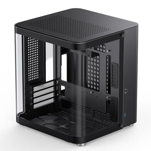 Jonsbo TK-1 Micro ATX Mini Tower Black with Tempered Glass Side Panel and USB 3.2 Gen 2 Type-C, USB 3.2 Gen 1 Type-A image