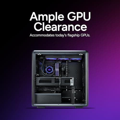 Cooler Master MasterFrame 600 ATX Mid Tower Black with Tempered Glass Side Panel and USB 3.2 Gen 2x2 Type-C USB 3.2 Gen 1 Type-A image
