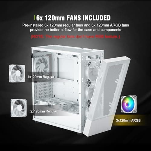 Vetroo AL600 ATX Mid Tower White Tempered Glass image