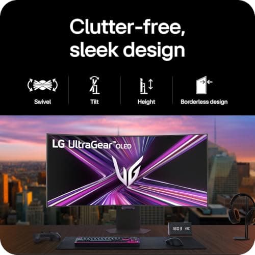 LG UltraGear 45GX950A-B 44.5" 5120x2160 165Hz OLED Curved Monitor image