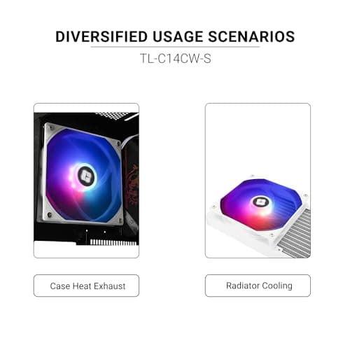 Thermalright TL-C14CW-S 140mm White PWM Addressable RGB 75.8 CFM image