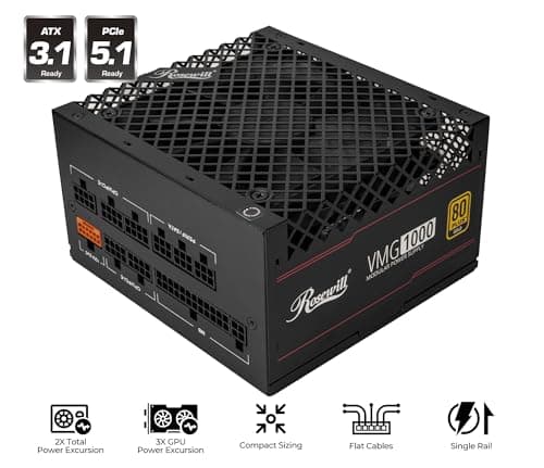 Rosewill VMG 1000W Fully Modular 80+ Gold Certified ATX image