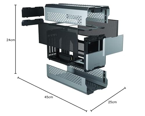 Phanteks EVOLV SHIFT XT Mini-ITX Desktop Silver / Black with Tempered Glass Side Panel and USB 3.2 Gen 2 Type-C, USB 3.2 Gen 1 Type-A image