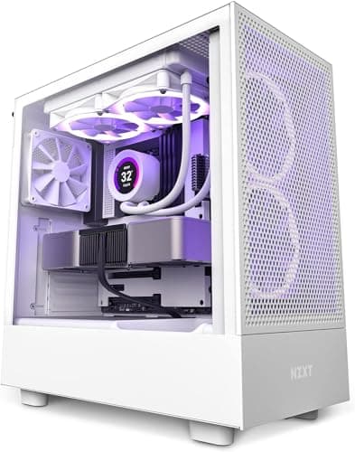 NZXT H5 Flow (2022) ATX Mid Tower White with Tempered Glass Side Panel and USB 3.2 Gen 2x2 Type-C / USB 3.2 Gen 1 Type-A image