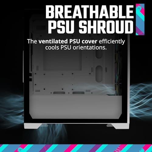 Cooler Master Elite 301 MicroATX Mid Tower White Tempered Glass Side Panel USB 3.2 Gen 1 Type-C & Type-A Front Panel image