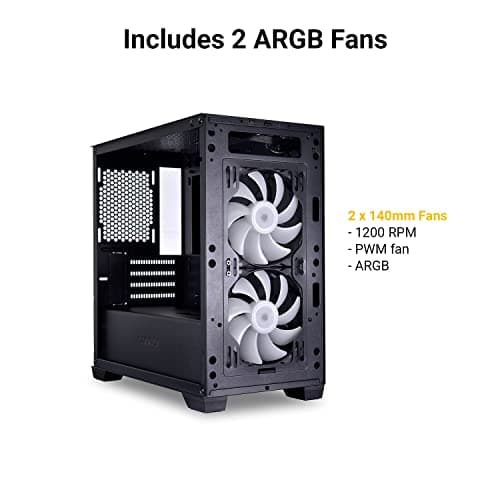 Lian Li LANCOOL 205M MESH Micro ATX Mini Tower Black Tempered Glass Side Panel image