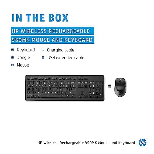 HP 950MK Wireless/Wired Standard Keyboard With Optical Mouse image