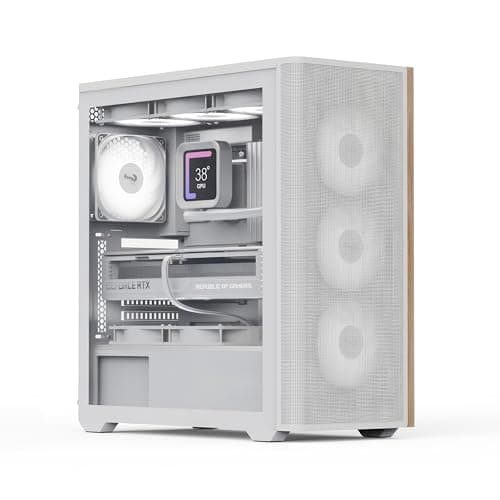 Aerocool D501A V2 ATX Mid Tower White with Tempered Glass Side Panel and USB 3.2 Gen 2 Type-C, USB 3.2 Gen 1 Type-A Front Panel image