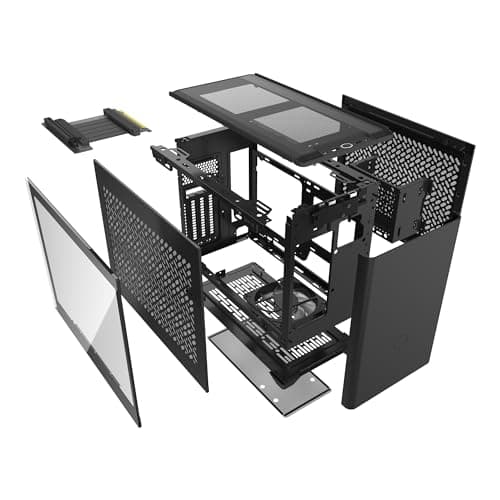 Cooler Master NR200P V2 Mini-ITX 18L PC Case, Top-Mount 240mm|280mm Liquid Cooler, 356mm Vertical Mounting 3.5-Slot GPU, Tempered |Vented Panel, USB 3.2 Gen 2x2 Type C (NR200PV2-KCNN-S00) image