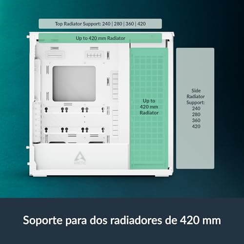 ARCTIC Xtender ATX Mid Tower White with Tempered Glass Side Panel and USB 3.2 Gen 2 Type-C, USB 3.2 Gen 1 Type-A Front Panel image